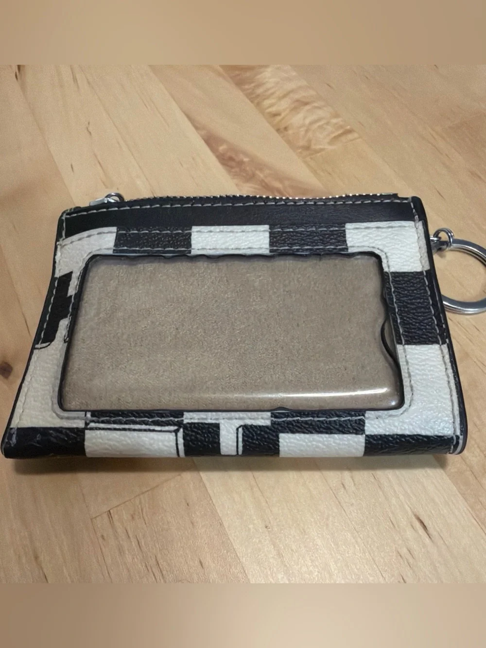 Coach Black and White Check Card Holder Phone Case with ID Window